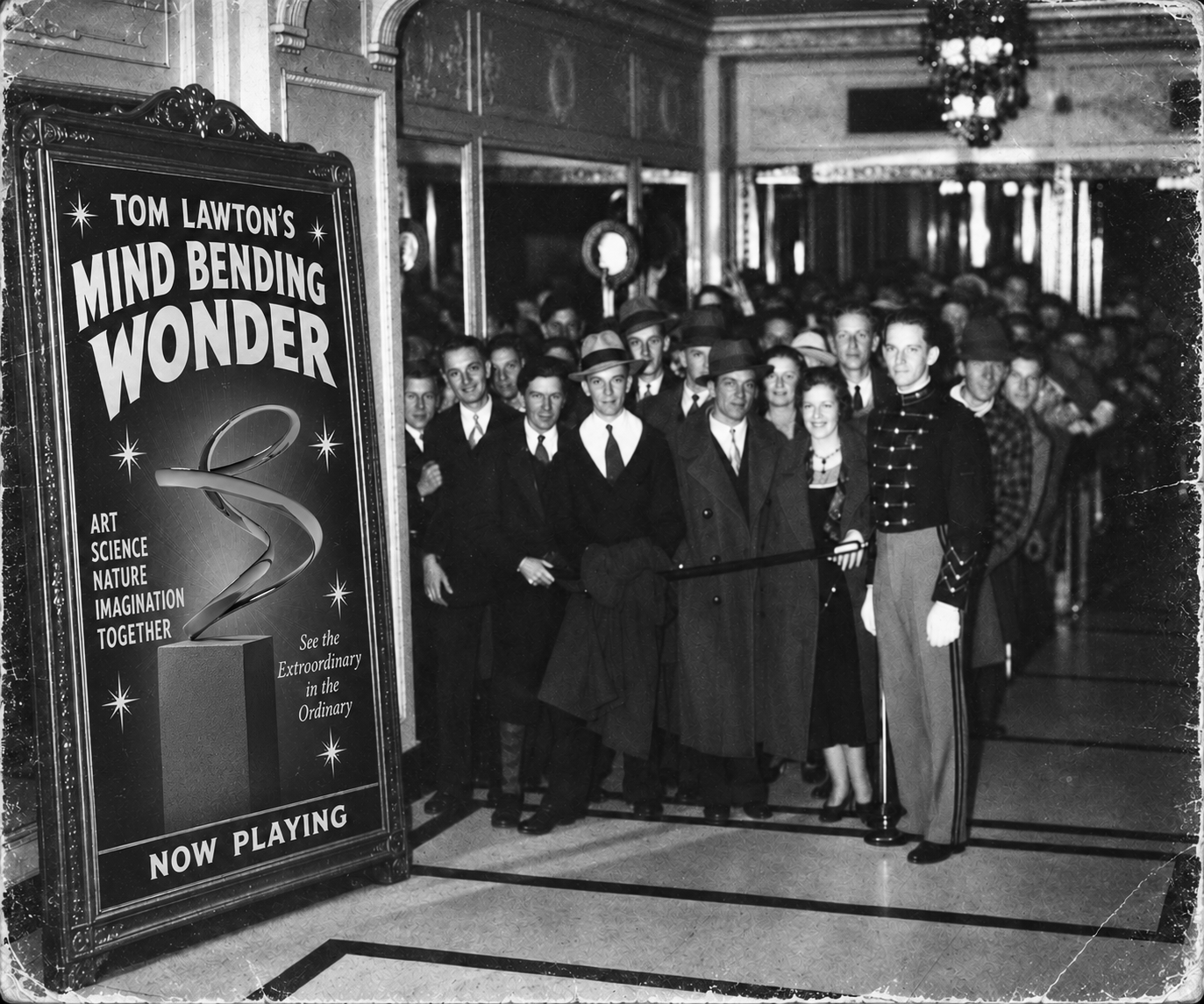 Vintage cinema lobby poster for Tom Lawton's Mind Bending Wonder